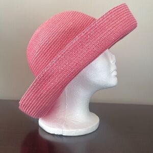 Betmar Classic Roll-Up Straw Hat Bright Pink Preppy Resortwear Vacation Coastal